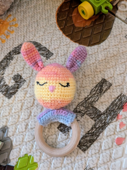 Crochet bunny rattle